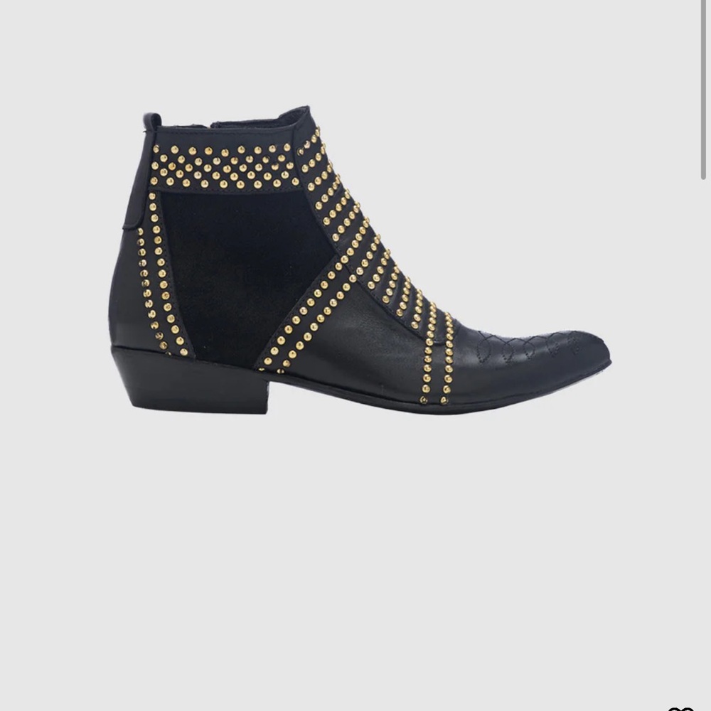 ANINE BING Charlie Boots with gold studs in 36
